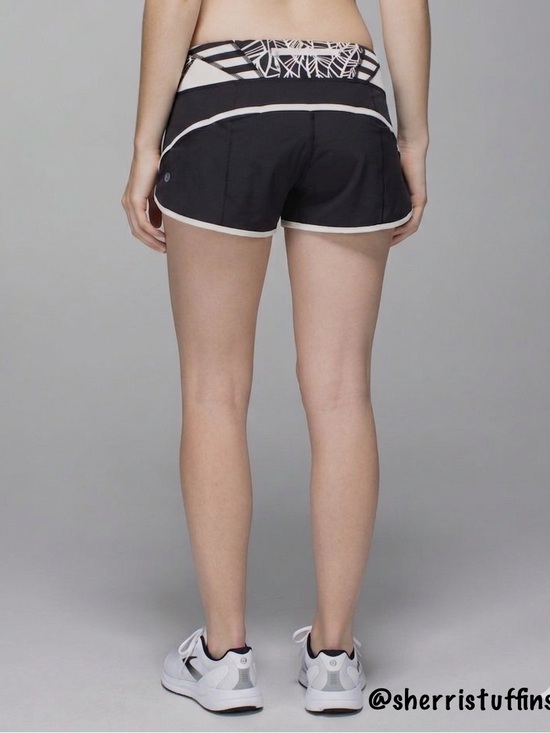 lululemon athletica Pants - Lululemon Speed Shorts 2.5" Mid Rise Black & Angel Wing Running Size 6